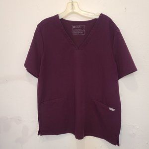 Figs Casma Scrub Top in Deep Purple